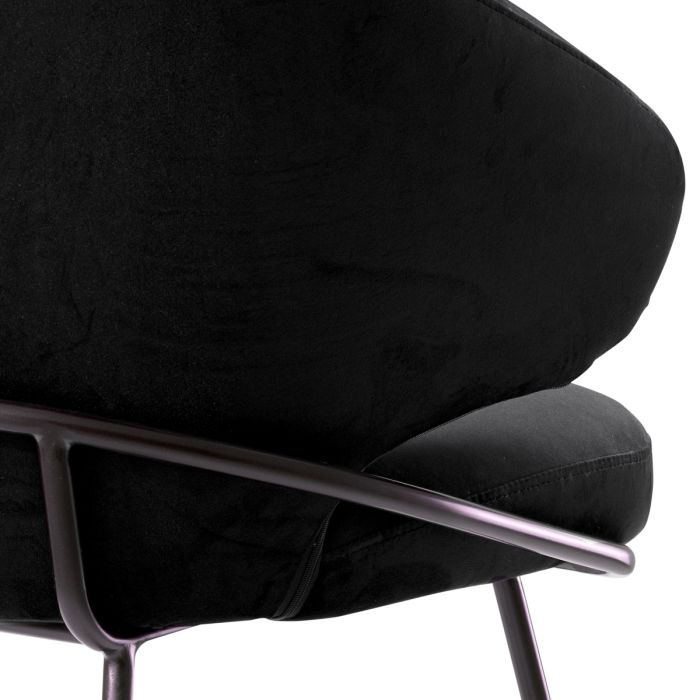 Chaise de salle à manger en veloirs noir | Eichholtz Kinley