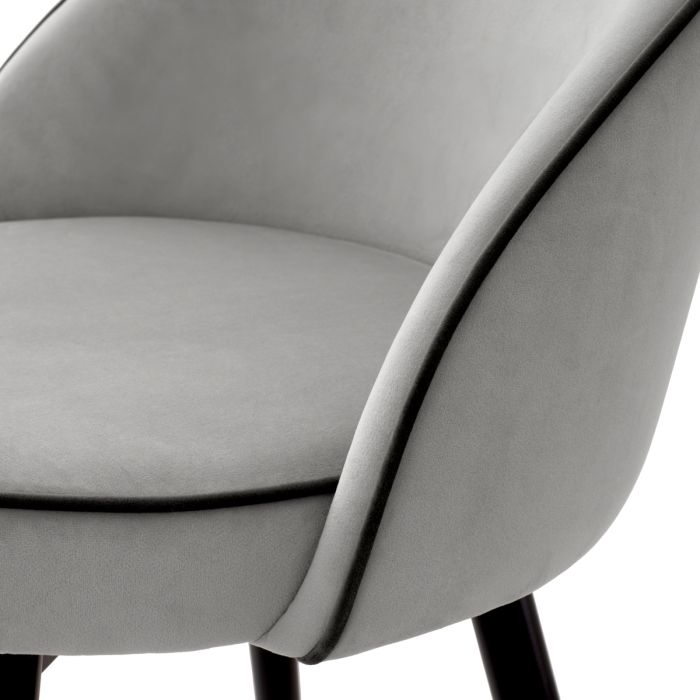 Chaise de bar en velours gris clair (lot de 2) | Eichholtz Cooper