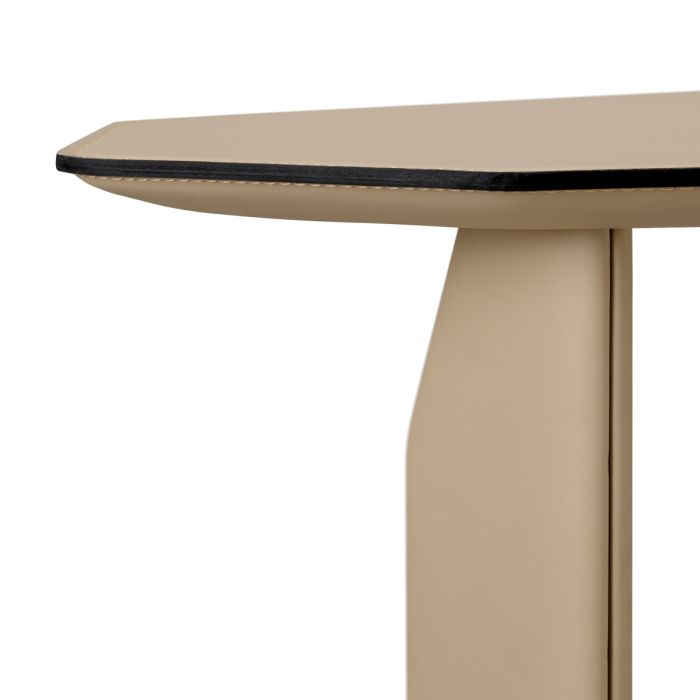 Table d'appoint en cuir cappuccino | Eichholtz Maurizio