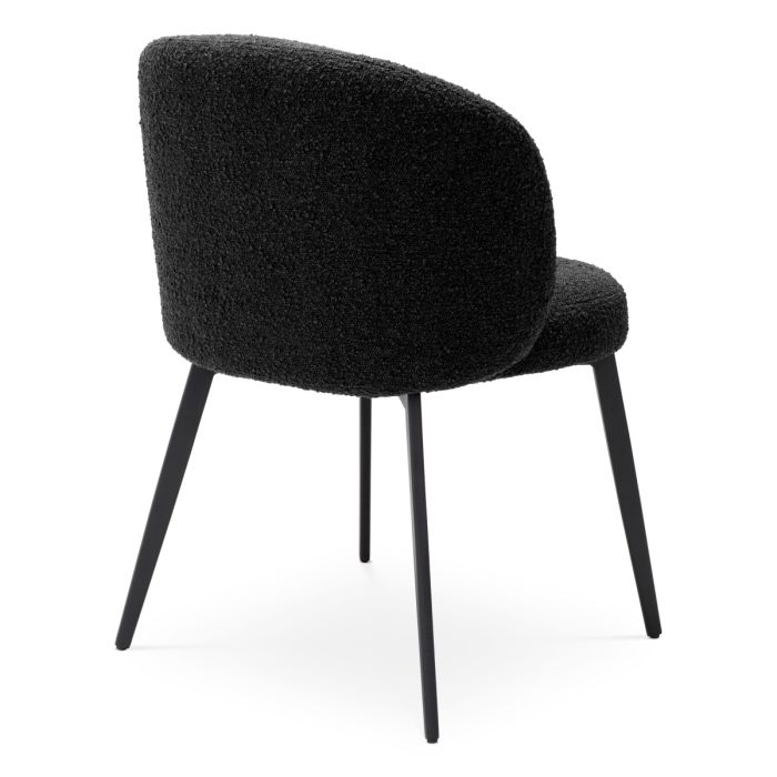 Chaise de salle à manger bouclé noir (lot de 2) | Eichholtz Lloyd