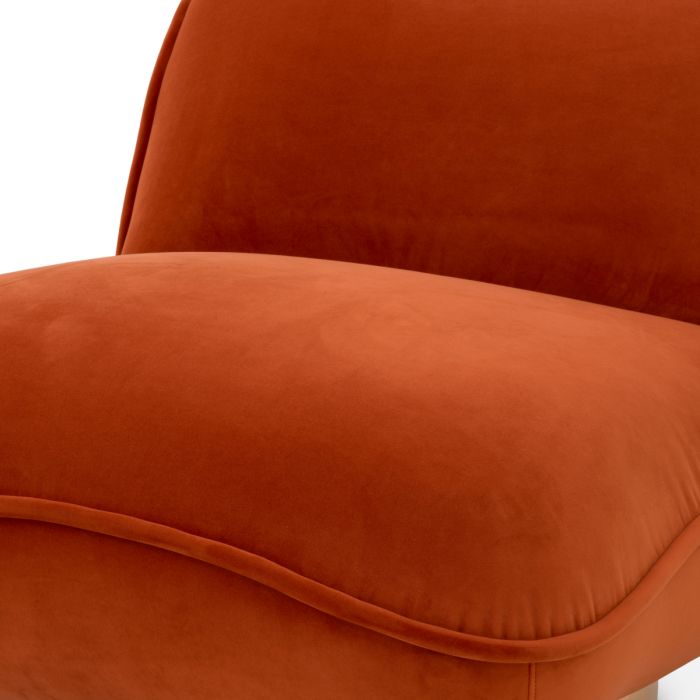Fauteuil pivotant en velours orange | Eichholtz Relax