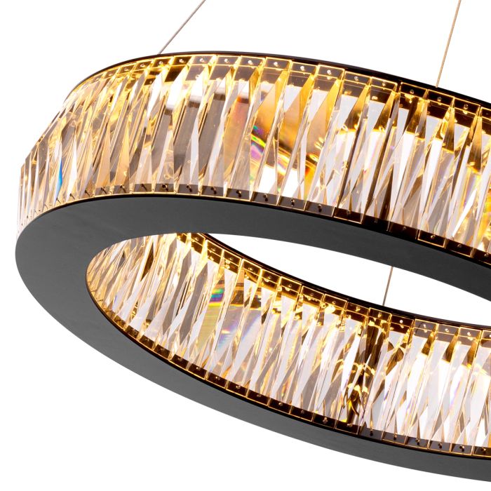 Lustre noir en verre cristal | Eichholtz Vancouver S