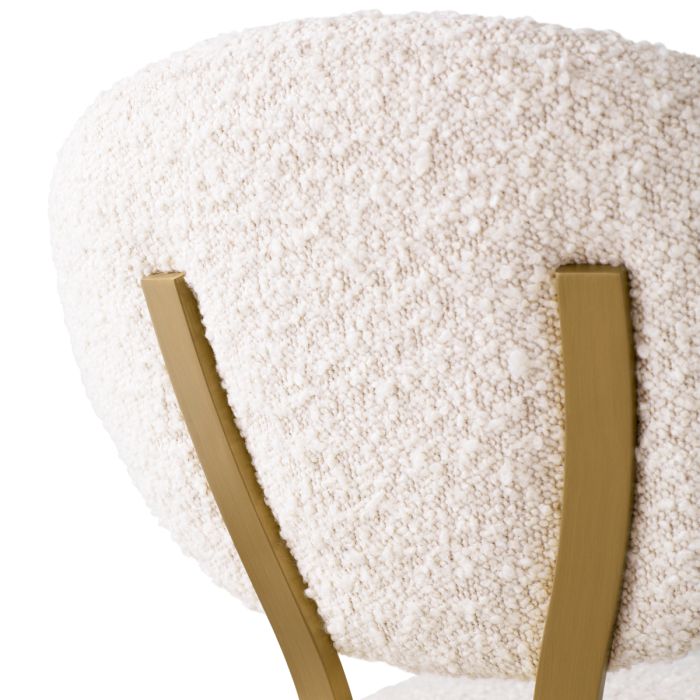 Chaise de comptoir dorée bouclé crème | Eichholtz Dorrego