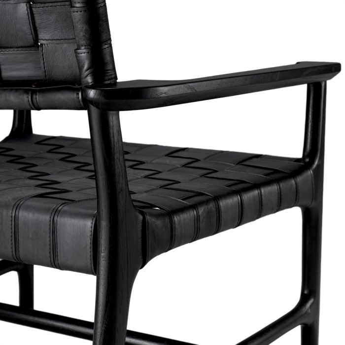 Fauteuil en cuir noir | Eichholtz Tiberio