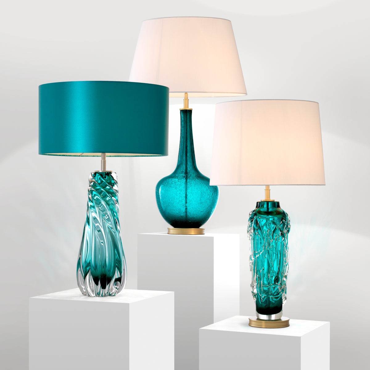 Lampe de table en nickel et turquoise | Eichholtz Barron - vue d'ambiance | REMO-HOME