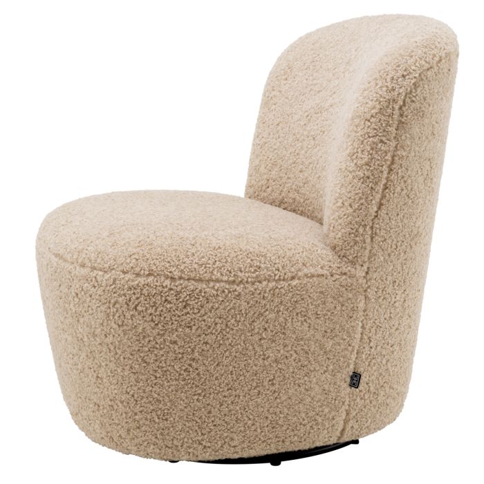 Fauteuil pivotant molletonné sable | Eichholtz Doria