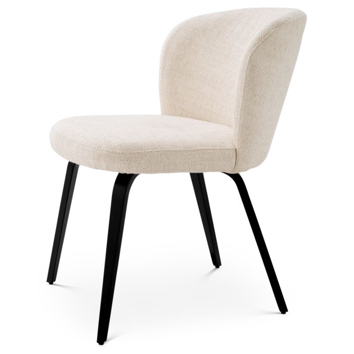 Chaise de salle à manger en tissu blanc écru | Eichholtz Halard