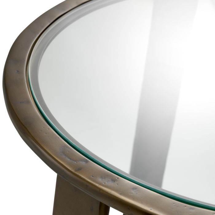 Table d'appoint en bronze et verre transparent | Eichholtz Cambronne