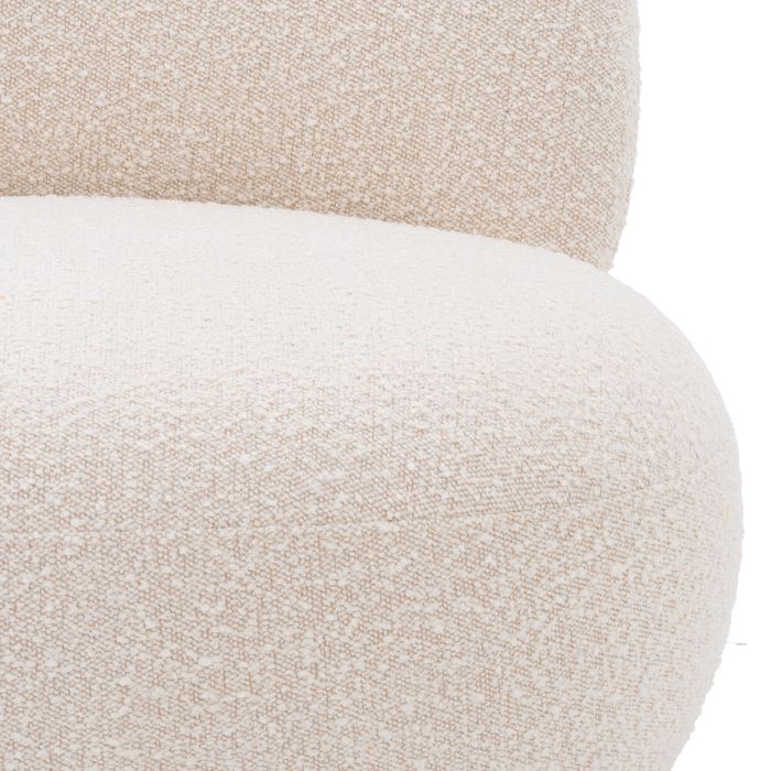 Fauteuil pivotant bouclé crème | Eichholtz Clément