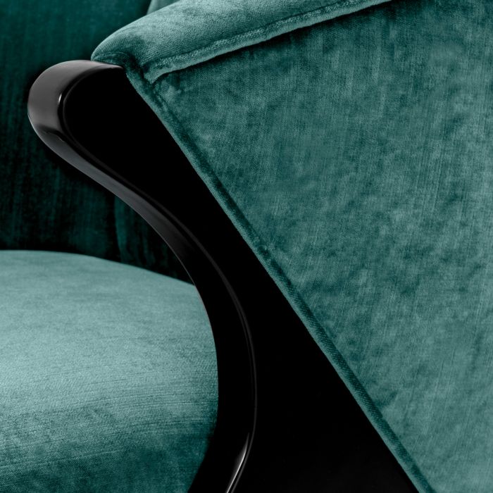 Fauteuil en tissu vert d'eau | Eichholtz Pavone