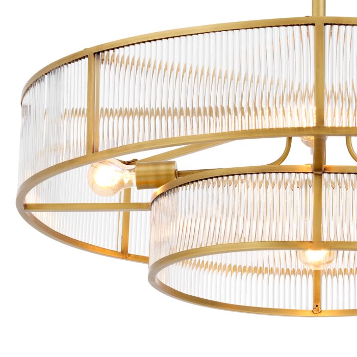 Lustre doré en verre transparent | Eichholtz Montparnasse