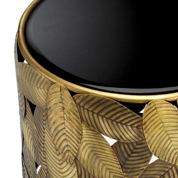 Table d'appoint dorée en verre noir | Eichholtz Botanico