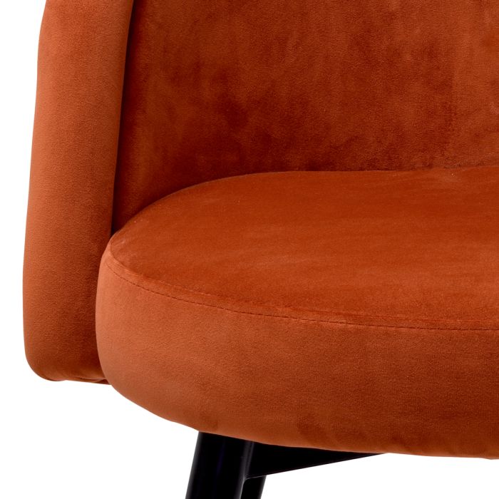Chaise de salle à manger en velours orange (lot de 2) | Eichholtz Chloé