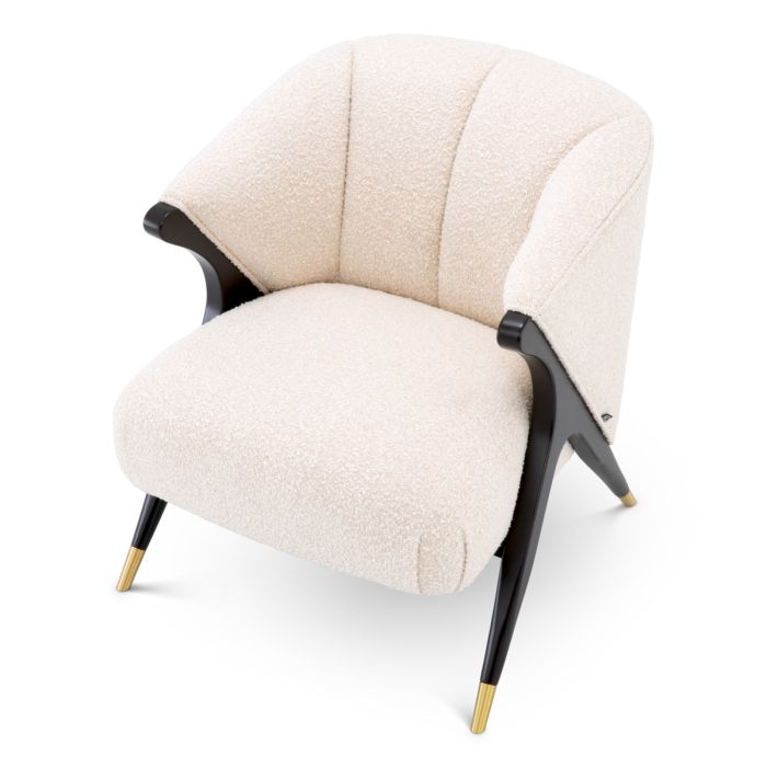 Fauteuil bouclé crème | Eichholtz Pavone