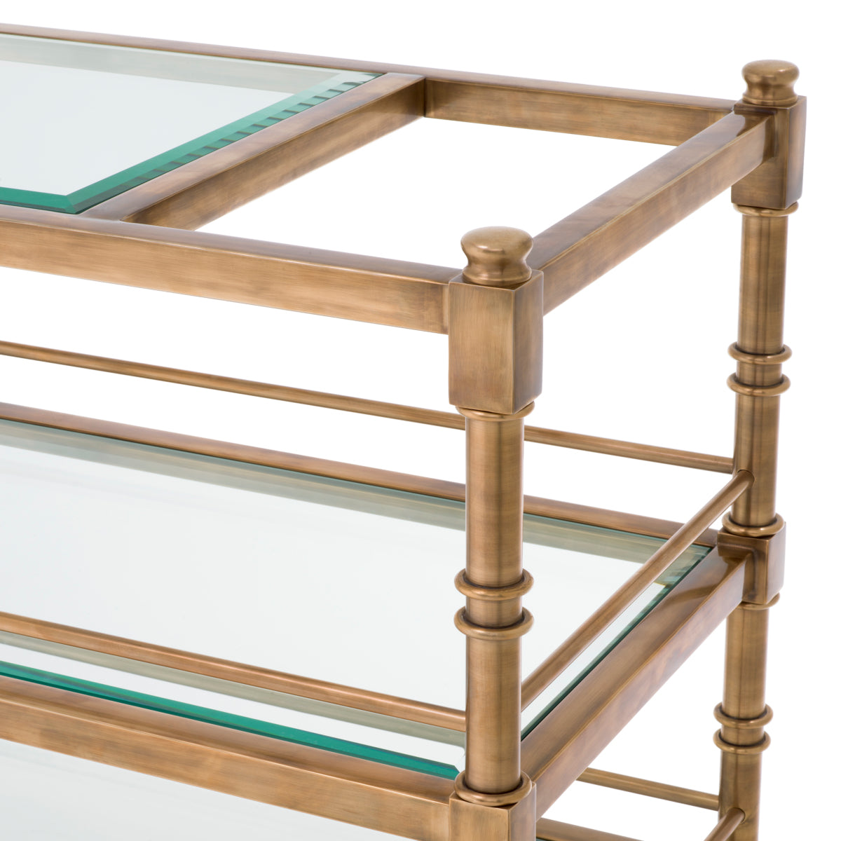 Trolley en laiton vintage et verre clair biseauté | Eichholtz Alexia - vue d'ambiance | REMO-HOME