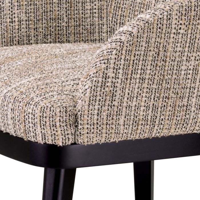 Chaise de salle à manger avec accoudoirs en tissu beige | Eichholtz Costa