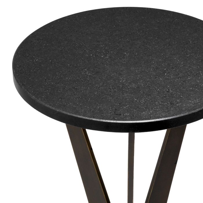 Table d'appoint en bronze et granit noir | Eichholtz Malone