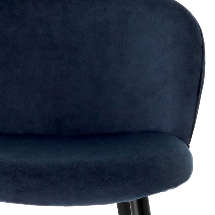 Chaise de comptoir en velours bleu nuit | Eichholtz Volante