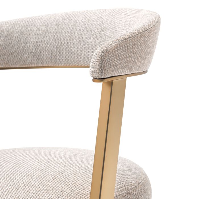 Chaise de salle à manger en tissu blanc cru | Eichholtz Dexter