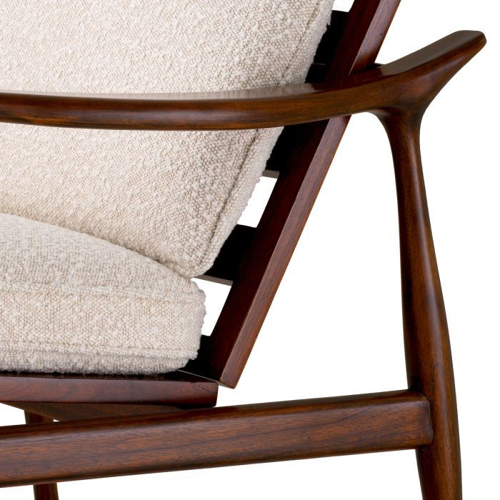 Fauteuil bouclé crème | Eichholtz Manzo