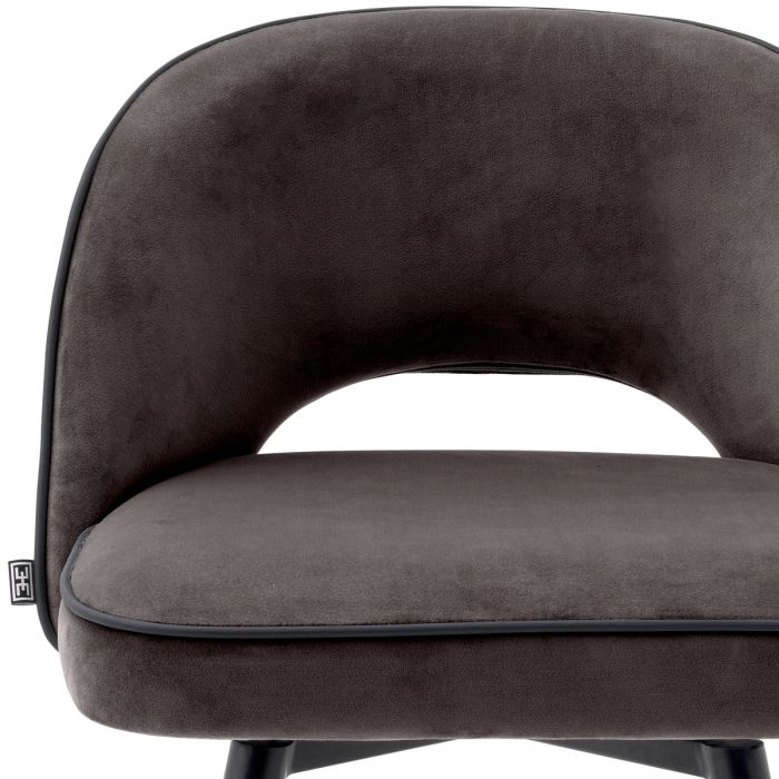 Chaise de comptoir en velours gris (lot de 2) | Eichholtz Cliff