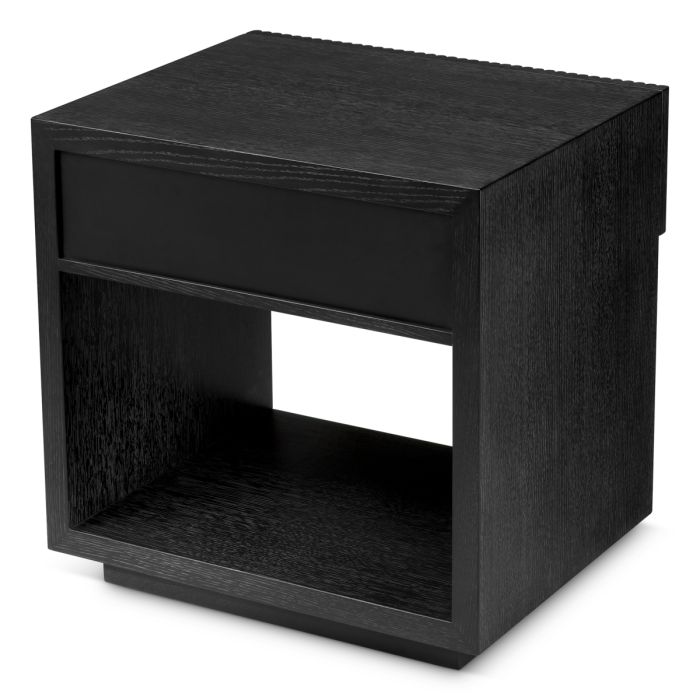 Table de chevet en chêne gris anthracite | Eichholtz Dimitrios
