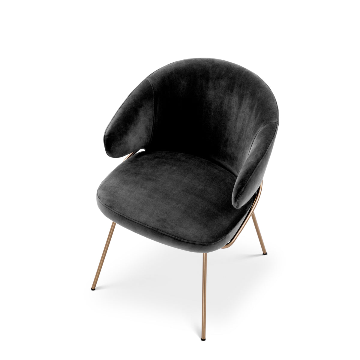 Chaise de salle à manger en velours gris foncé Savona | Eichholtz Kinley - vue d'ambiance | REMO-HOME