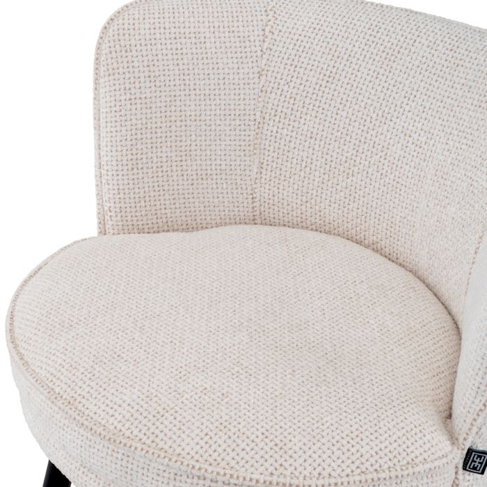 Chaise de comptoir en tissu blanc cassé | Eichholtz Grenada
