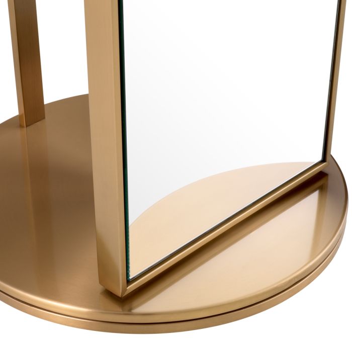 Miroir sur pied en laiton brossé avec portemanteau | Eichholtz Novo