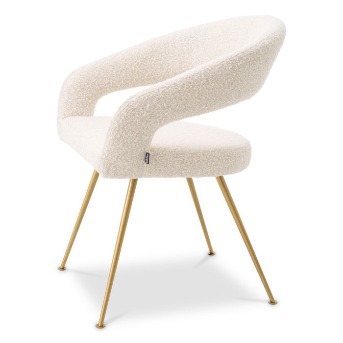 Chaise de salle à manger bouclé crème | Eichholtz Bravo