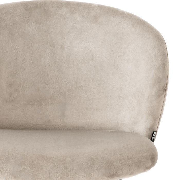 Chaise de comptoir en velours beige | Eichholtz Volante