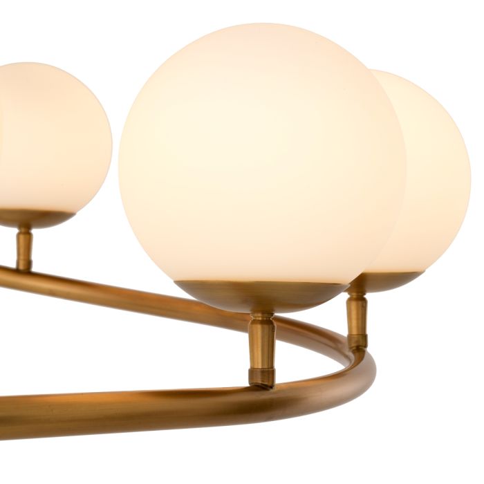 Lustre doré en verre blanc | Eichholtz Brissac