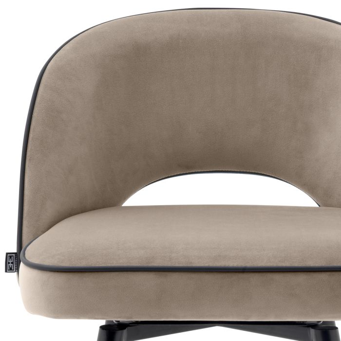 Chaise de comptoir en velours greige (lot de 2) | Eichholtz Cliff