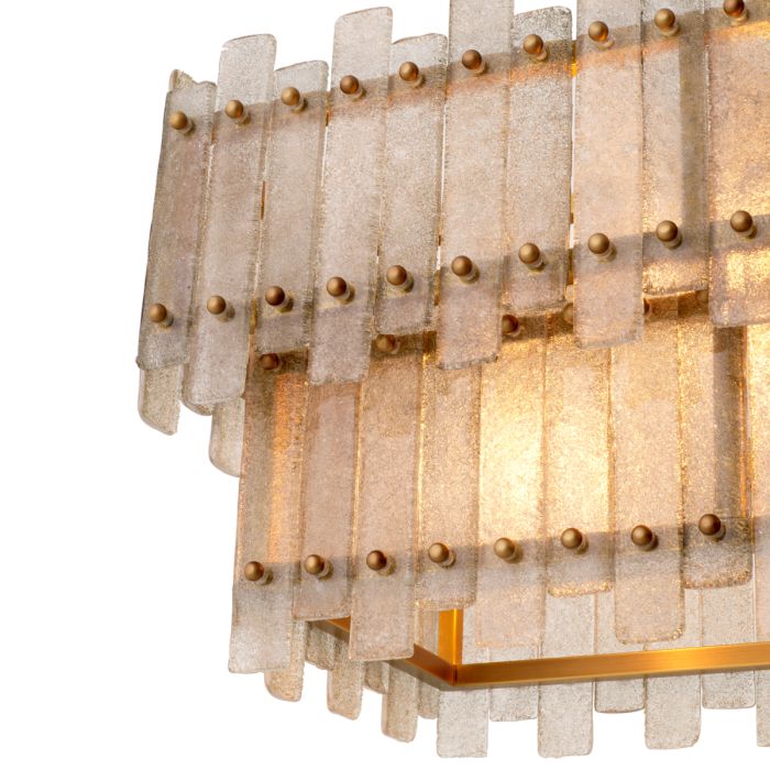Lustre rectangulaire doré en verre soufflé | Eichholtz Caprera