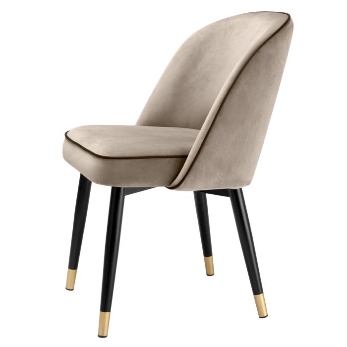 Chaise de salle à manger en velours greige (lot de 2) | Eichholtz Cliff