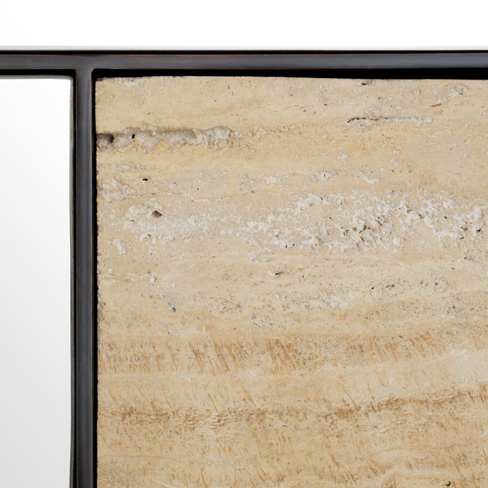 Miroir rectangulaire en bronze et travertin | Eichholtz Cosimo