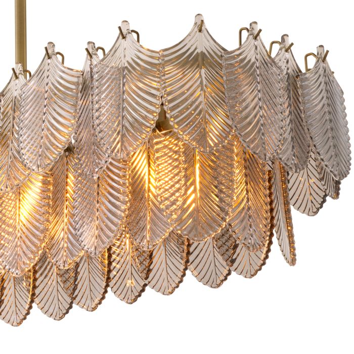Lustre rectangulaire doré en verre fumé | Eichholtz Verbier