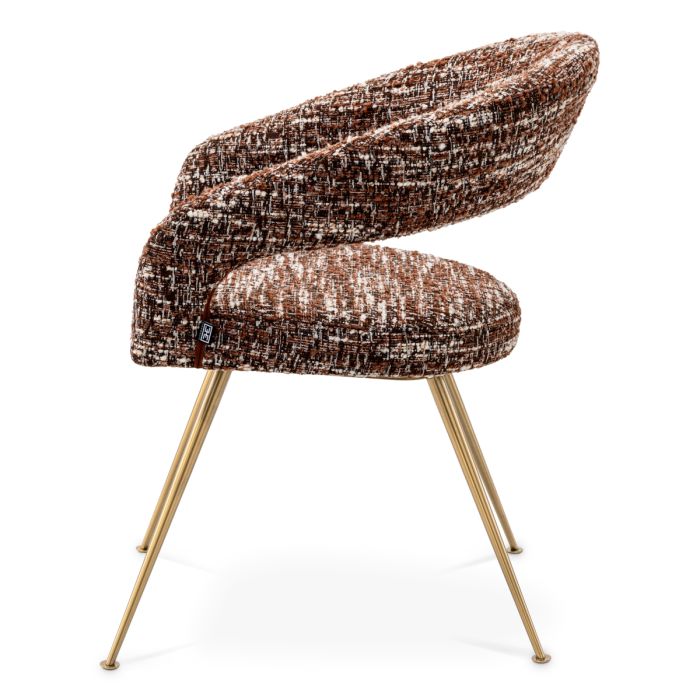 Chaise de salle à manger bouclé rouge | Eichholtz Bravo