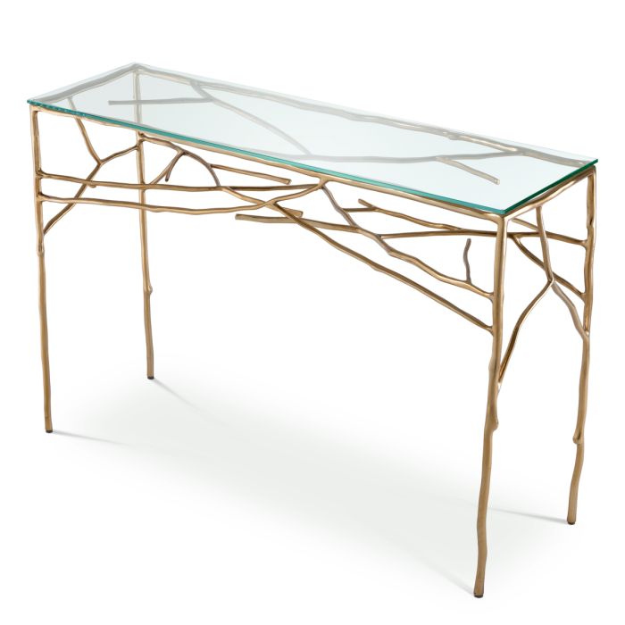 Console dorée en verre transparent | Eichholtz Antico