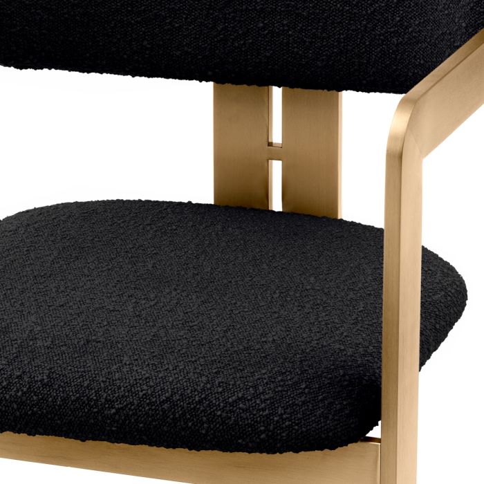 Chaise de salle à manger bouclé noir | Eichholtz Donato