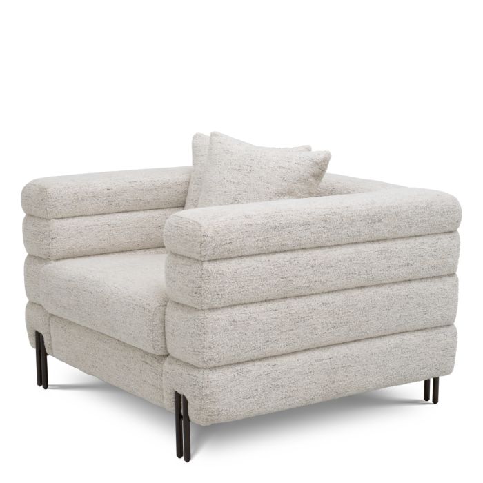 Fauteuil en tissu blanc écru | Eichholtz York