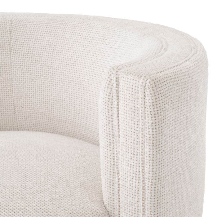 Fauteuil pivotant en tissu blanc cassé | Eichholtz Amanda
