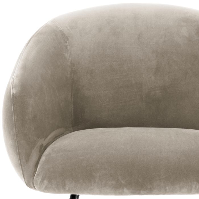 Chaise de salle à manger en velours greige | Eichholtz Elbury