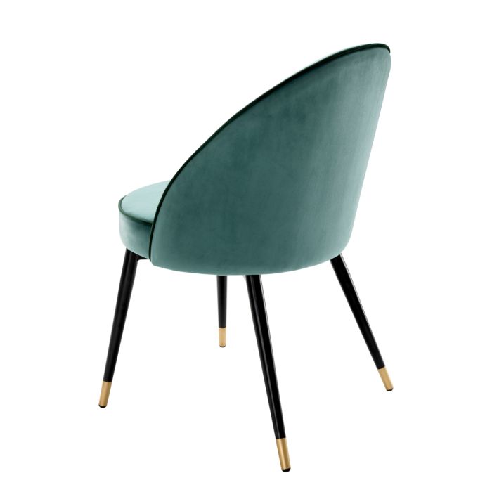 Chaise de salle à manger en velours turquoise (lot de 2) | Eichholtz Cooper