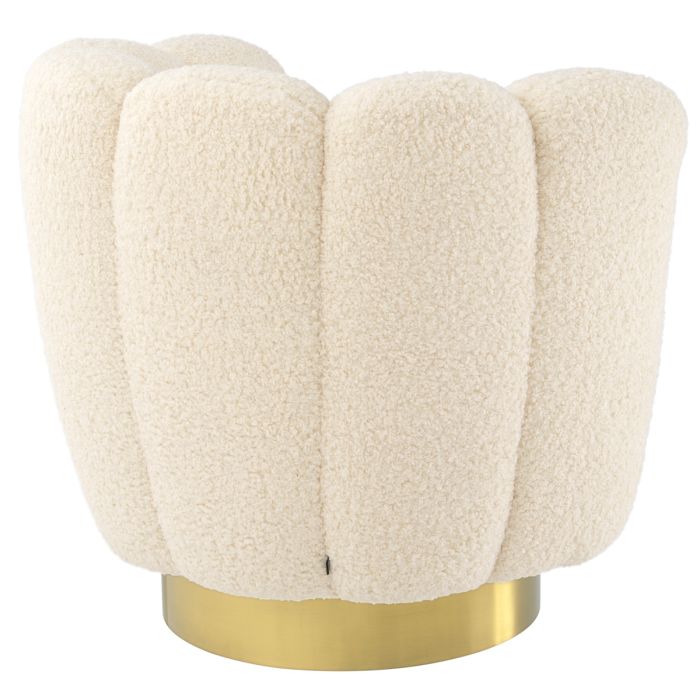 Fauteuil pivotant en tissu sherpa blanc | Eichholtz Mirage
