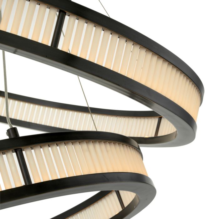 Lustre en bronze et en verre mat | Eichholtz Damien Double