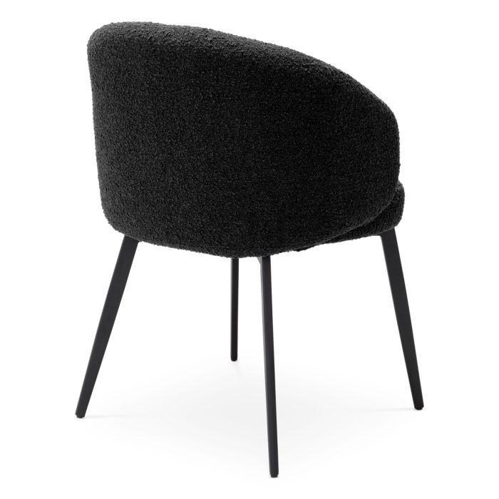 Chaise de salle à manger avec accoudoirs bouclé noir (lot de 2) | Eichholtz Lloyd