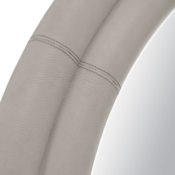 Miroir rond en cuir gris | Eichholtz Bastioni