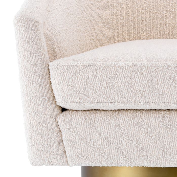 Fauteuil pivotant bouclé crème | Eichholtz Catene