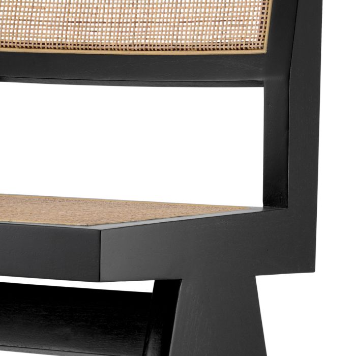 Chaise de salle à manger noire en rotin | Eichholtz Niclas